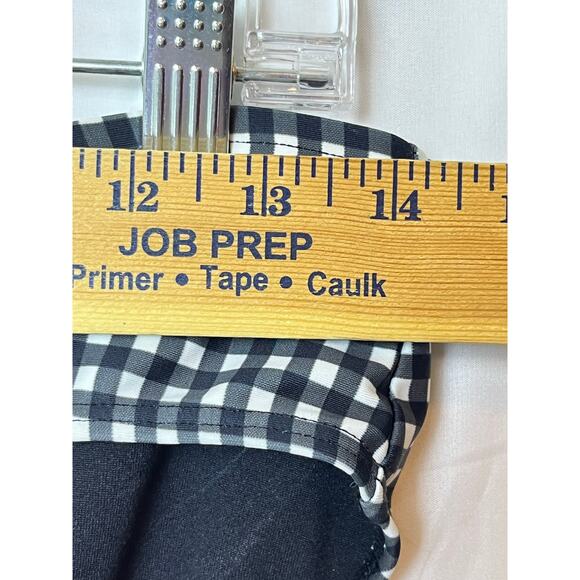 Albion Womens M Black White Gingham 2 Piece Bikini Swimsuit Set Retro High Waist - Picture 6 of 12